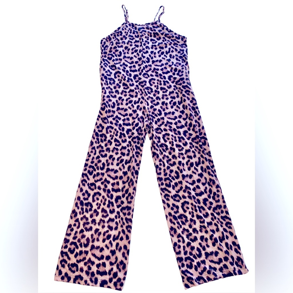 SHEIN Pink Cheetah Print Pants Jumpsuit Romper Women’s Size Large NWOT